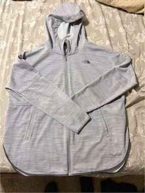 The North Face Women’s Light Heather Gray Full-Zip Hoodie Jacket